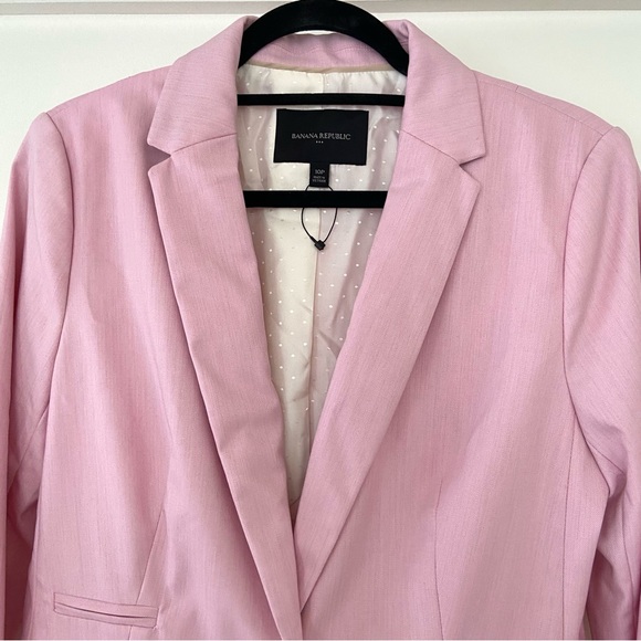 NWT Banana Republic Pink Women's Blazer Size 10P Career Office Business Corpcore - Picture 2 of 13